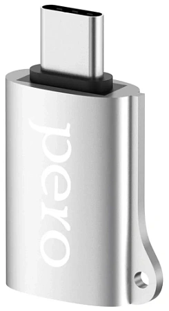 Адаптер PERO AD02 OTG Type-C to USB 2.0 серебристый Адаптер PERO AD02 OTG Type-C to USB 2.0 серебристый