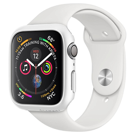 Apple Watch Series 4 44mm Case Silver Aluminium Sport Band White Apple Watch Series 4 44mm Case Silver Aluminium Sport Band White
