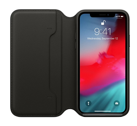 Чехол Apple iPhone XS Max Leather Folio Black (черный) Чехол Apple iPhone XS Max Leather Folio Black (черный)