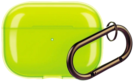 Чехол для AirPods Pro TRU Neon с карабином желтый Deppa Чехол для AirPods Pro TRU Neon с карабином желтый Deppa