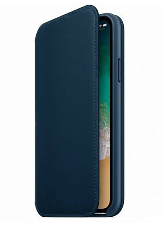 Чехол Apple iPhone X Leather Folio Cosmos Blue (синий) Чехол Apple iPhone X Leather Folio Cosmos Blue (синий)