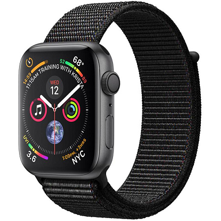 Apple Watch Series 4 44mm Case Space Grey Aluminium Sport Loop Black Apple Watch Series 4 44mm Case Space Grey Aluminium Sport Loop Black