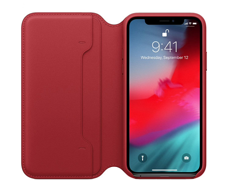 Чехол Apple iPhone XS Max Leather Folio Red (красный) Чехол Apple iPhone XS Max Leather Folio Red (красный)
