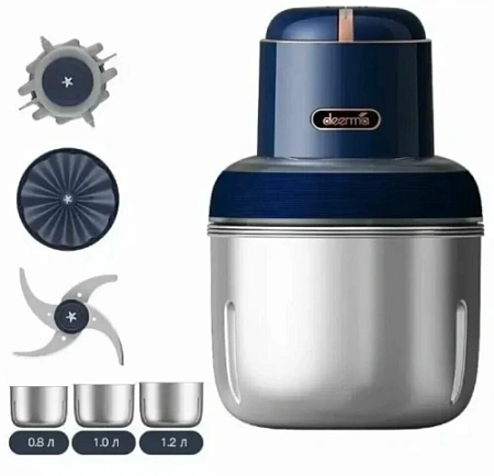 Кухонный комбайн Deerma Food Processor DEM-JR08 синий Кухонный комбайн Deerma Food Processor DEM-JR08 синий