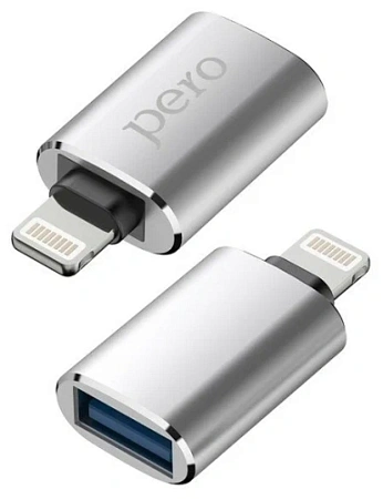 Адаптер PERO AD02 OTG Lightning to USB 3.0 серебристый Адаптер PERO AD02 OTG Lightning to USB 3.0 серебристый