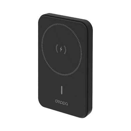 Внешний аккумулятор Deppa NRG MagSafe 5000mAh 15W черный Внешний аккумулятор Deppa NRG MagSafe 5000mAh 15W черный
