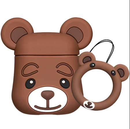 Чехол для AirPods Brown Bear силиконовый коричневый Deppa Чехол для AirPods Brown Bear силиконовый коричневый Deppa