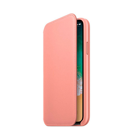 Чехол Apple iPhone X Leather Folio Soft Pink (розовый) Чехол Apple iPhone X Leather Folio Soft Pink (розовый)